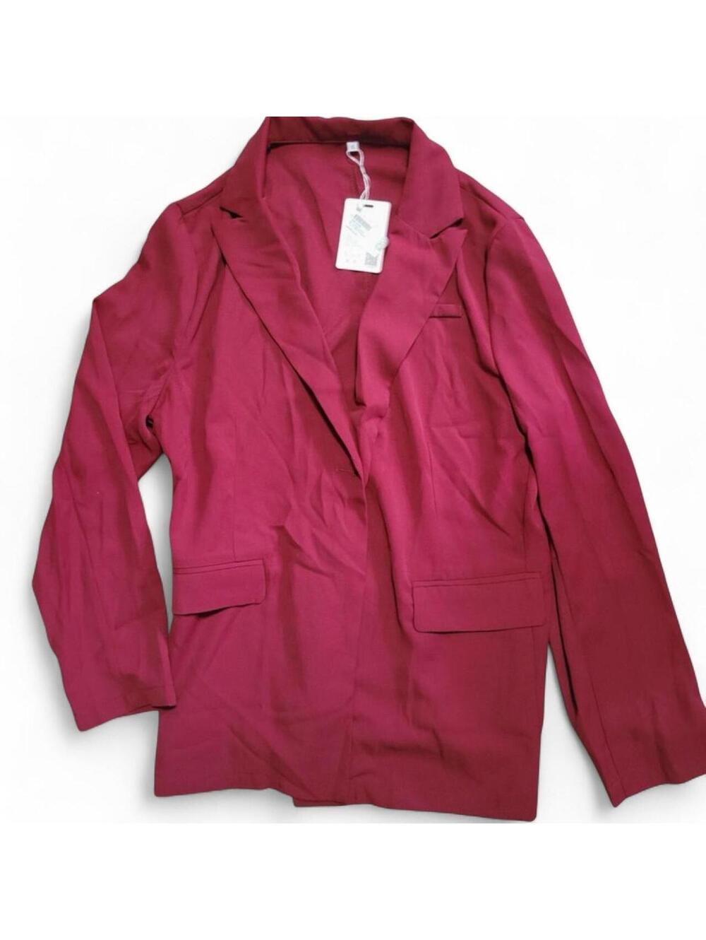 NWT Yesfashion Burgundy Single Button Blazer Jacket XL. Brand new with tags!